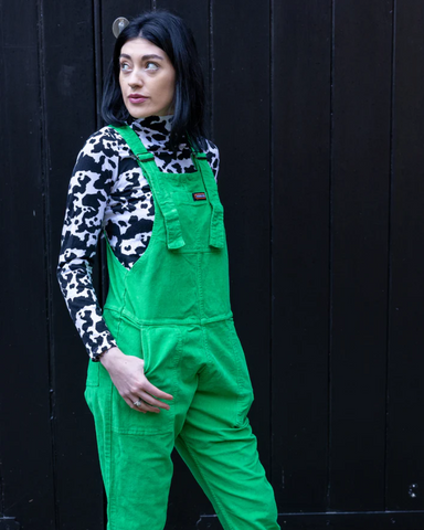 Bright Green Unisex Dungarees Cotton Cord