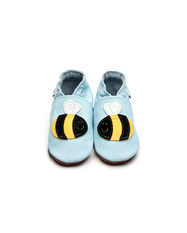 Buzzy Bee Unisex Leather Baby Shoes By Inch Blue
