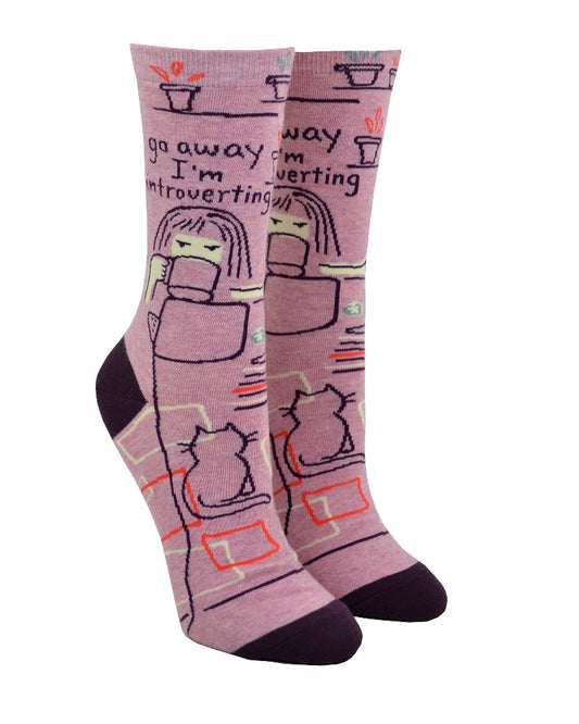 Go Away I'm Introverting Crew Socks