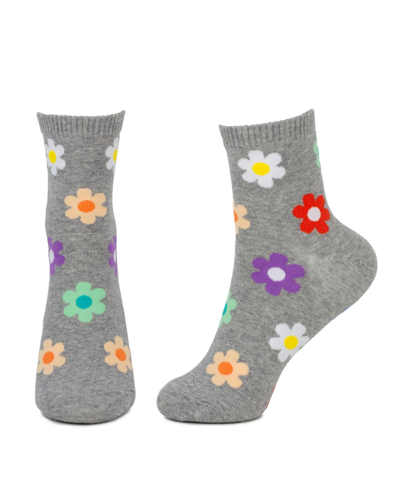 Bright Flower Socks Grey