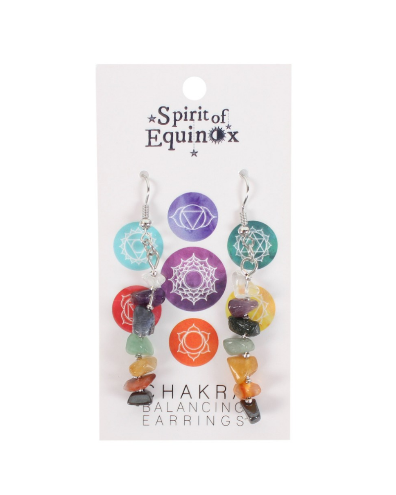 Chakra Chip Stone Drop Earrings