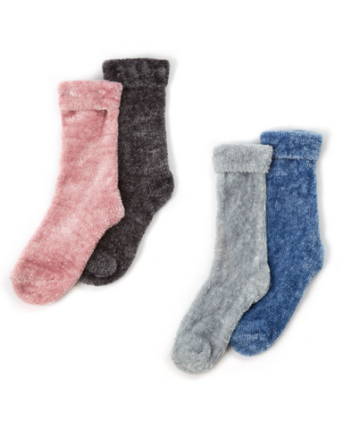 Super Soft Chenille Bed Socks Pack Of 2 Assorted