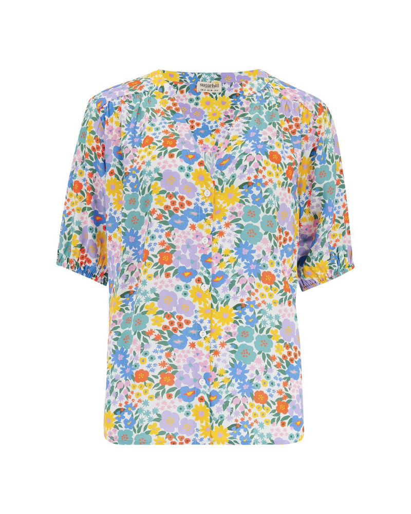 Connie Busy Floral Blouse Top Sugarhill Brighton