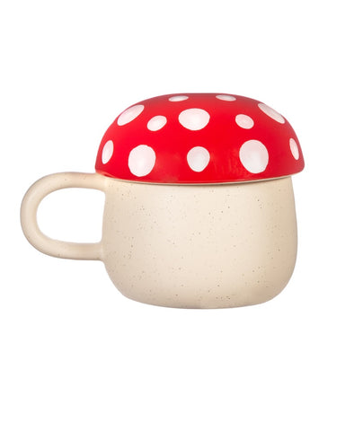 Red Mushroom Mug With Lid