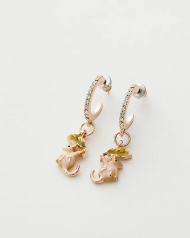 Dormouse Enamel Hoop Earrings By Fable