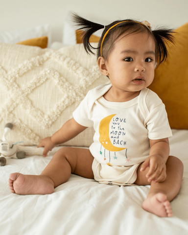 Love You To The Moon And Back Baby Bodysuit Organic Cotton