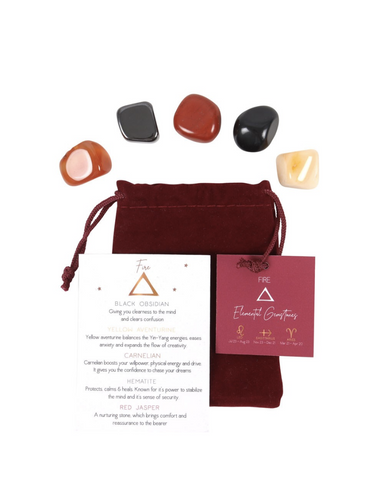 Fire Elements Tumble Stones Crystals Pouch
