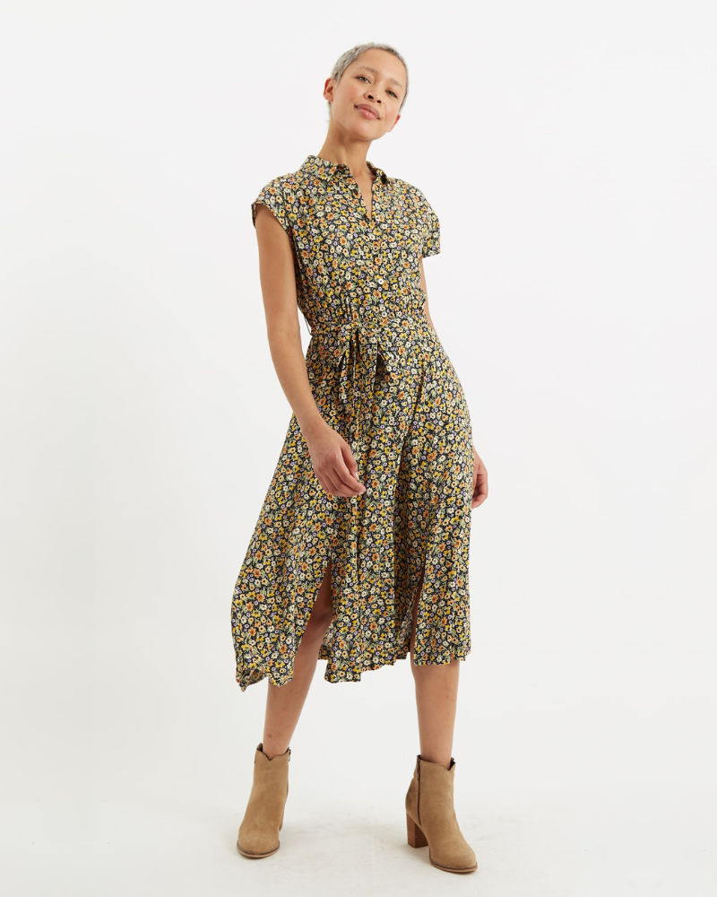 Fleur Santa Fe Floral Midi Shirt Dress