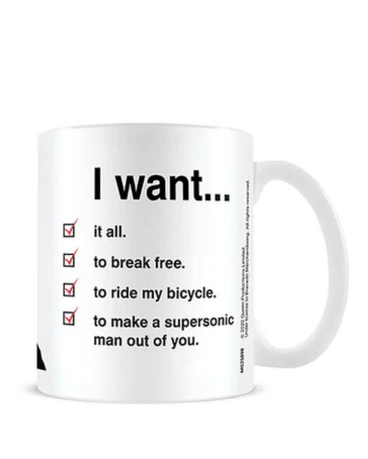 Queen "I Want To..." Checklist Mug