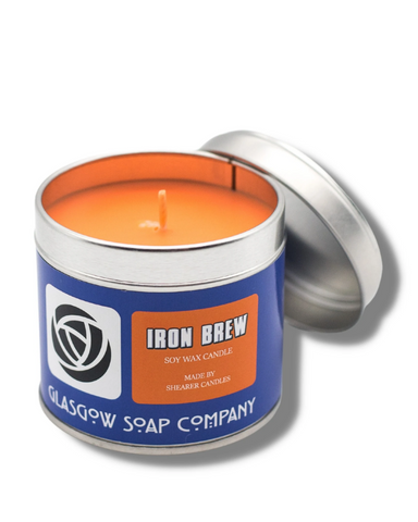 Iron Brew Irn Bru Scented Tin Candle Made In Glasgow
