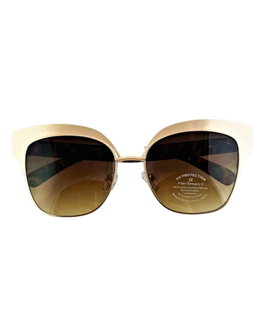 Sunglasses With Gold Frames And Brown Lenses