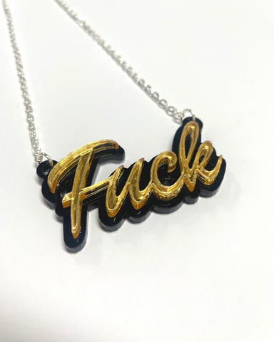 Fuck Gold Slogan Necklace