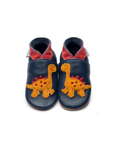 Dippy Dinosaur Unisex Leather Baby Shoes By Inch Blue