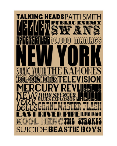 New York Bands A3 Art Print
