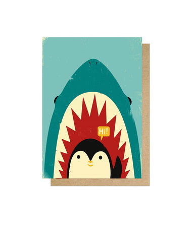 Shark Penguin Card