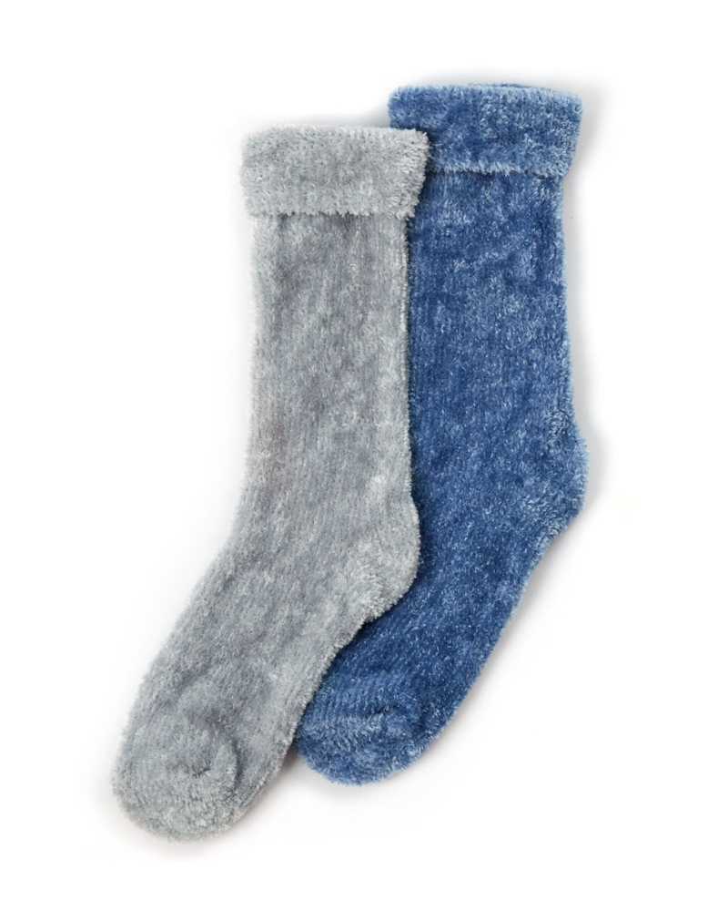 Super Soft Chenille Bed Socks Pack Of 2 Assorted