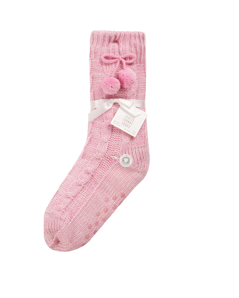 Cable Knit Slipper Socks With Grippers Assorted