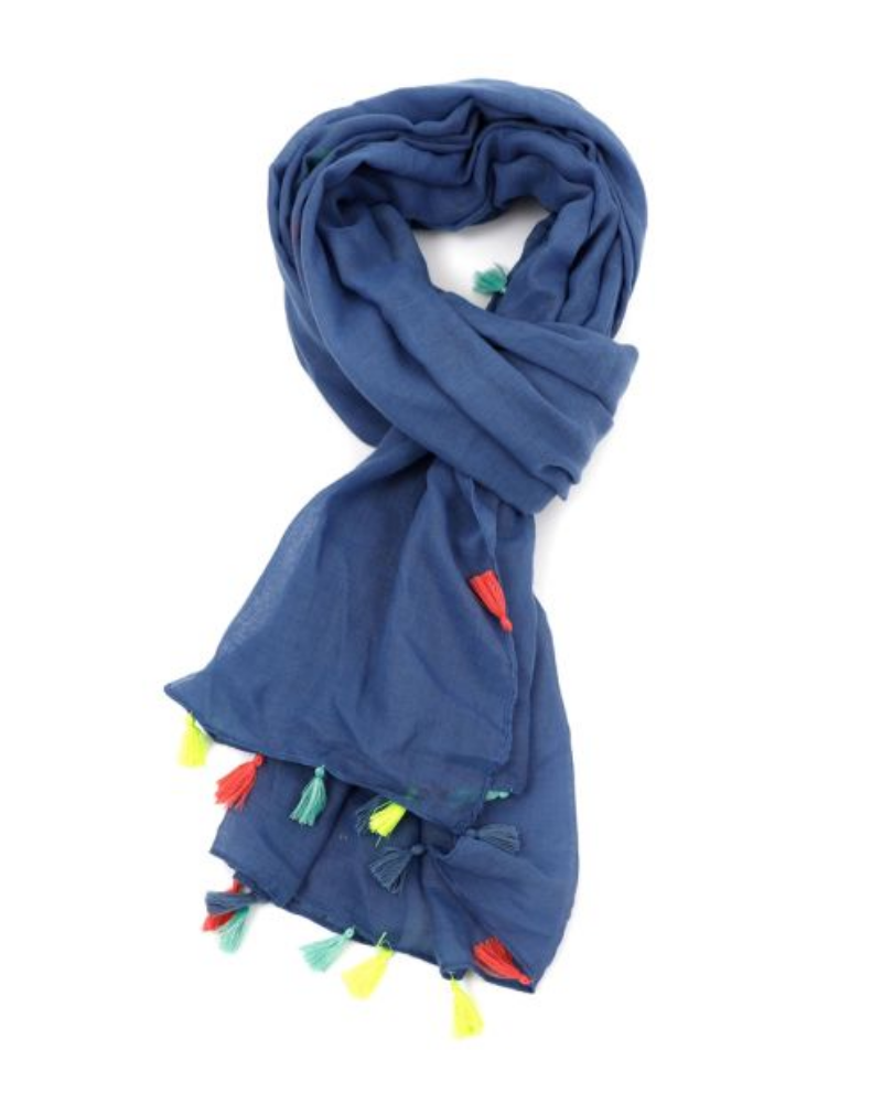 Plain Tassel Scarf Assorted Colours