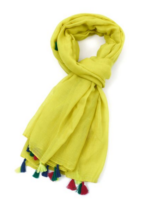 Plain Tassel Scarf Assorted Colours