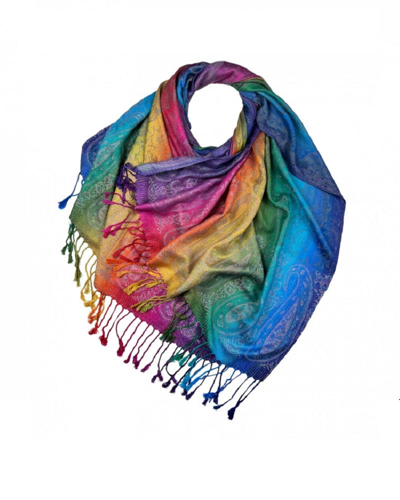 Rainbow Paisley Pashmina