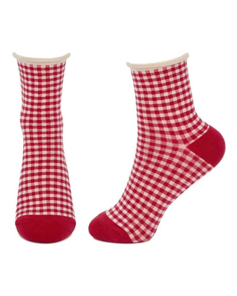 Red Gingham Socks