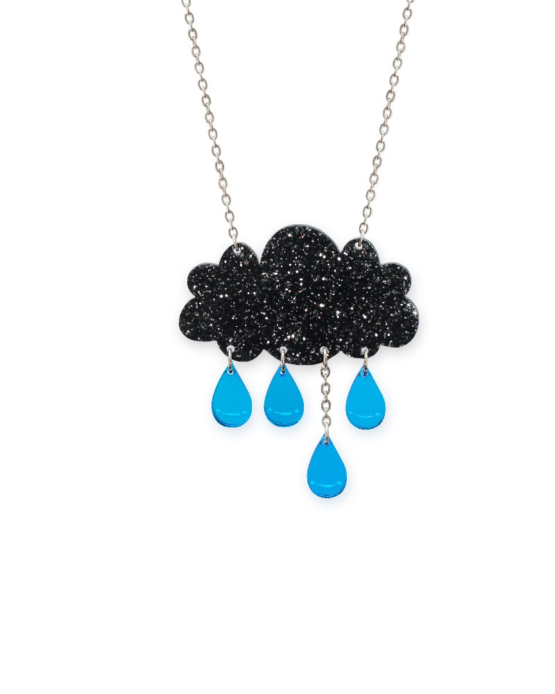 Raincloud Glitter Pendant Necklace