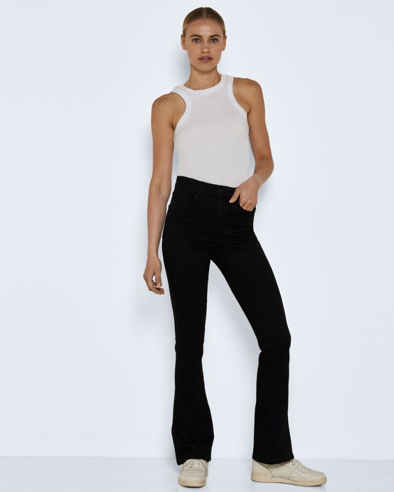 Sallie High Waisted Flare Jeans In Black
