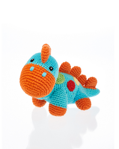 Friendly Steggi Dinosaur Crochet Rattle Toy