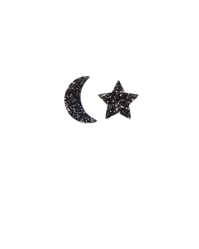 Space Star And Moon Earrings