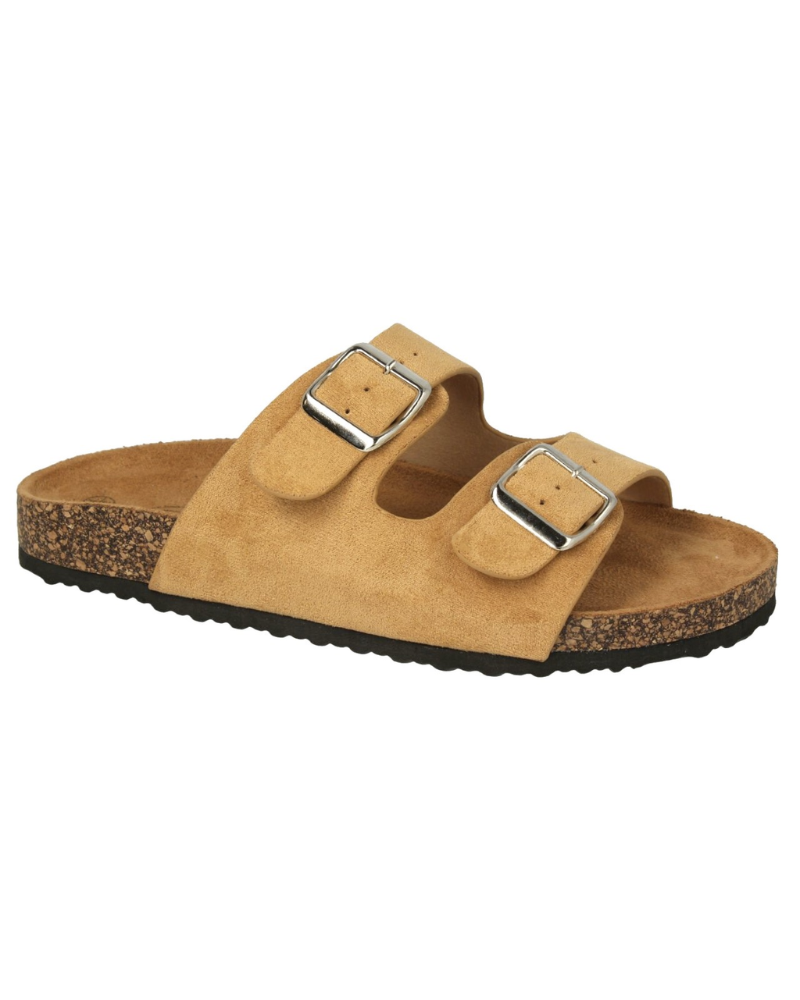 Suede Effect Birkenstock Style Sandals Tan