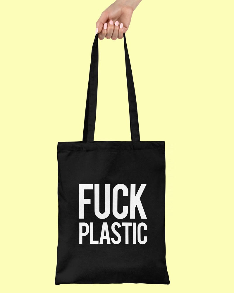 F*ck Plastic Cotton Tote Bag
