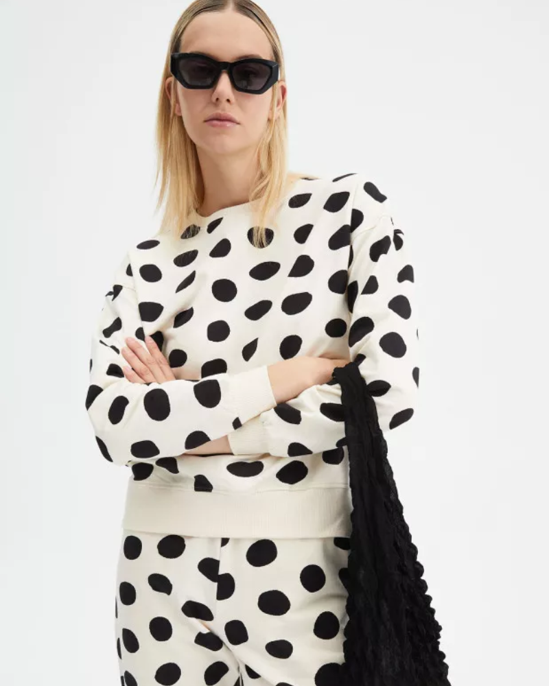 Polka Dot Print Sweatshirt