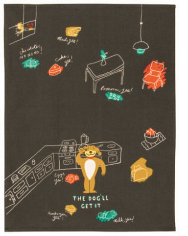 The Dog'll Get It Dish Towel