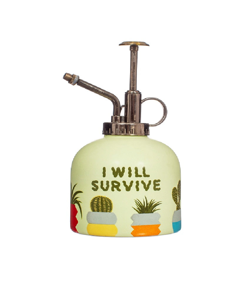 Keep your plants hydrated with this hilarious Sass and Belle Plant Mister! On one side the Mister reads 'I Will Survive' and the other reads 'I wet my plants!' No shame in wetting your plans every day. Am I Right?