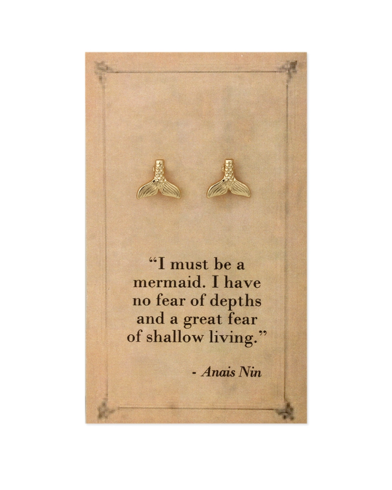 Anais Nin Literary Quotes Mermaid Earrings