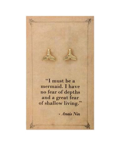 Anais Nin Literary Quotes Mermaid Earrings