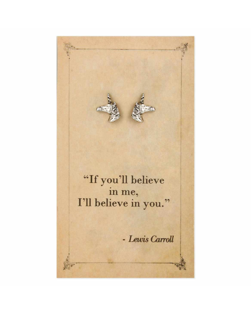 Lewis Carroll Literary Quotes Unicorn Earrings