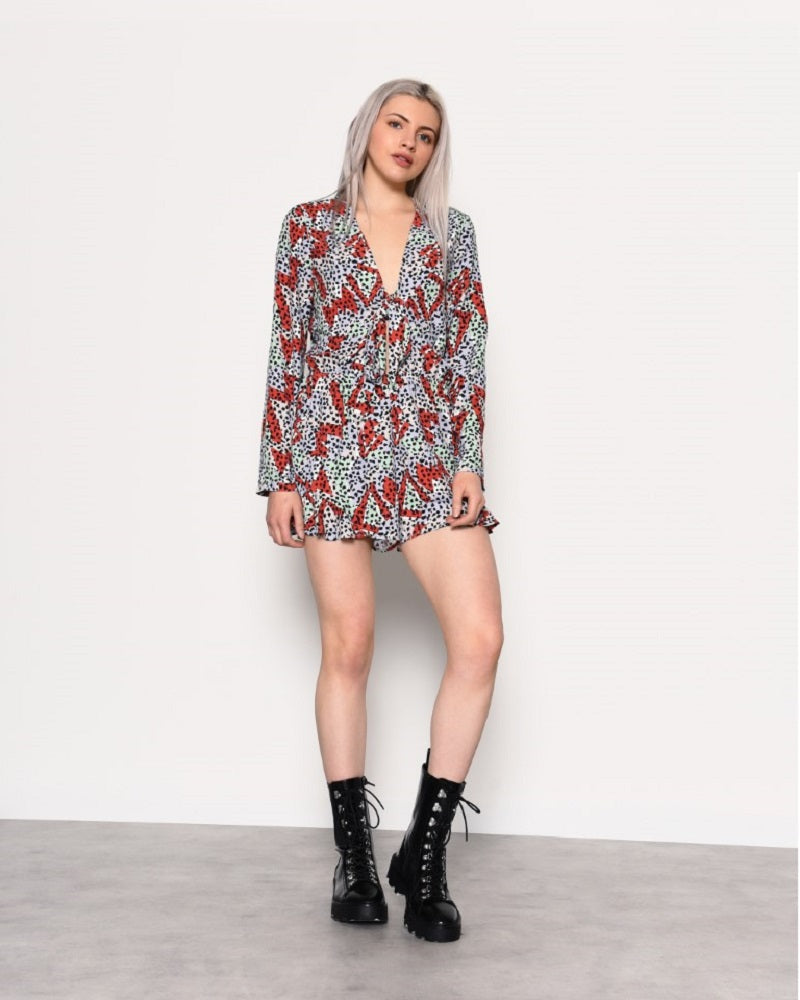 Geometric Print Playsuit