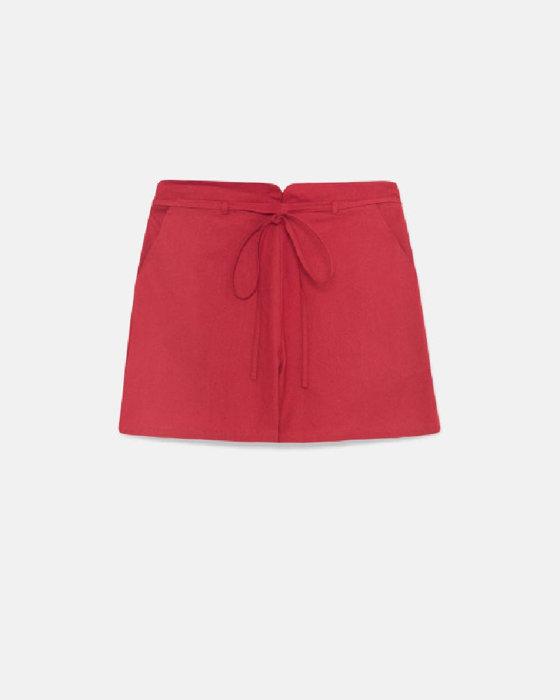 Belted Red Shorts