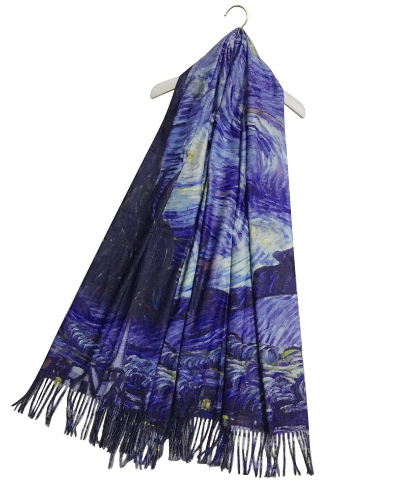 Van Gogh Starry Night Wool Pashmina Scarf